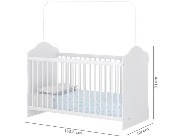 Quarto de Bebê Completo com Berço Guarda-Roupa - e Cômoda Multimóveis Confete Luiza