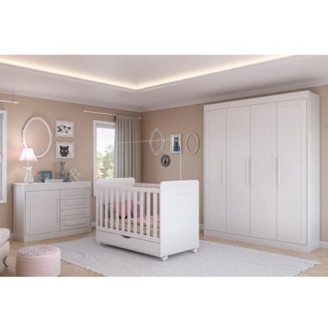 Quarto de Bebê Completo Doçura - Branco - Multimóveis Menor preço em Quarto de Bebê Completo Doçura - Branco - Multimóveis