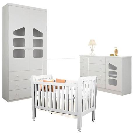 Quarto de Bebê Completo Eloisa 2 portas com Berço Lila Branco - Phoenix Baby Menor preço em Quarto de Bebê Completo Eloisa 2 portas com Berço Lila Branco - Phoenix Baby