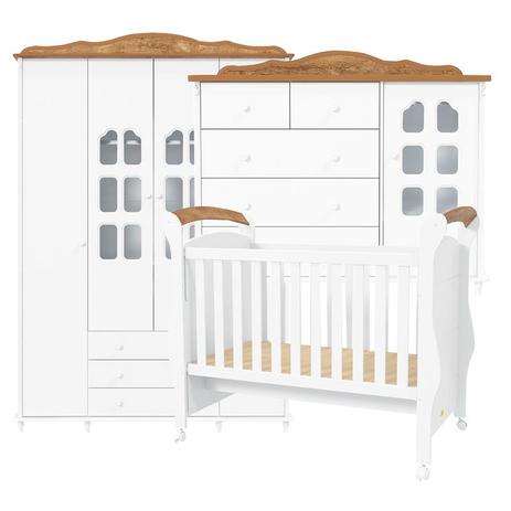 Quarto de Bebê Completo Provence Plus 4 Portas Teka Touch - Matic - Matic moveis Menor preço em Quarto de Bebê Completo Provence Plus 4 Portas Teka Touch - Matic - Matic moveis