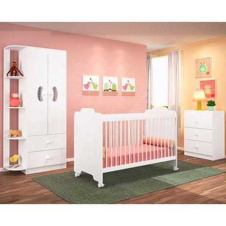 Quarto de Bebê Completo Ternura Branco - PN Baby Menor preço em Quarto de Bebê Completo Ternura Branco - PN Baby
