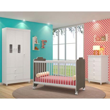 Quarto de Bebê Completo Vitória e Berço Ternura Malbec/Branco - PN Baby Menor preço em Quarto de Bebê Completo Vitória e Berço Ternura Malbec/Branco - PN Baby