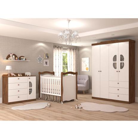 Quarto de Bebê Decorado com Guarda Roupa 4 Portas, Cômoda Infantil 4 Gavetas Alegria e Berço Cama Sonho Permobili Savana/Branco - PERMOBILI MOVEIS Menor preço em Quarto de Bebê Decorado com Guarda Roupa 4 Portas, Cômoda Infantil 4 Gavetas Alegria e Berço Cama Sonho Permobili Savana/Branco - PERMOBILI MOVEIS
