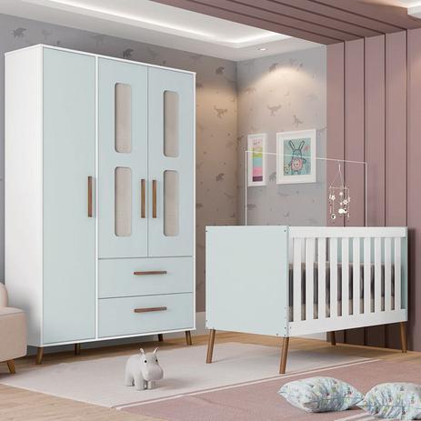 Quarto de Bebê Guarda Roupa 3 Portas e Berço Retrô Bibi Branco/Azul - Móveis Estrela é ruim? Quarto de Bebê Guarda Roupa 3 Portas e Berço Retrô Bibi Branco/Azul - Móveis Estrela é boa?