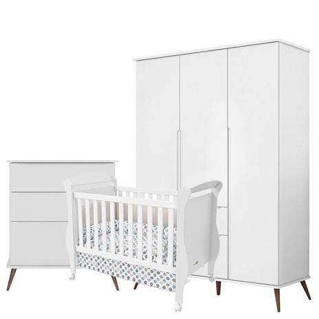 Quarto De Bebe Retro Alice 3 Portas Com Gaveteiro E Berco Marquesa Branco Acetinado Phoenix Baby Quarto De Bebe Completo Magazine Luiza