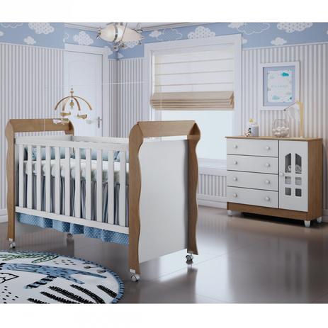 Quarto de Bebê Selena com Cômoda e Berço Mirelle Carolina Móveis Amadeirado - Carolina Baby Menor preço em Quarto de Bebê Selena com Cômoda e Berço Mirelle Carolina Móveis Amadeirado - Carolina Baby