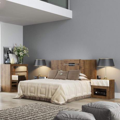 Quarto de Casal Completo com Cabeceira Casal/Queen, Cômoda 4 Gavetas e Criado Mudo 1 Gaveta Siena Móveis Native Menor preço em Quarto de Casal Completo com Cabeceira Casal/Queen, Cômoda 4 Gavetas e Criado Mudo 1 Gaveta Siena Móveis Native