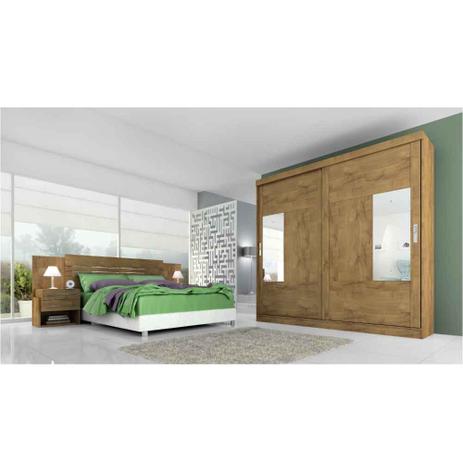 Quarto de Casal Decorado com Guarda Roupa Espelho Joinvile e Cabeceira Criative Panan Canela - Panan moveis Menor preço em Quarto de Casal Decorado com Guarda Roupa Espelho Joinvile e Cabeceira Criative Panan Canela - Panan moveis