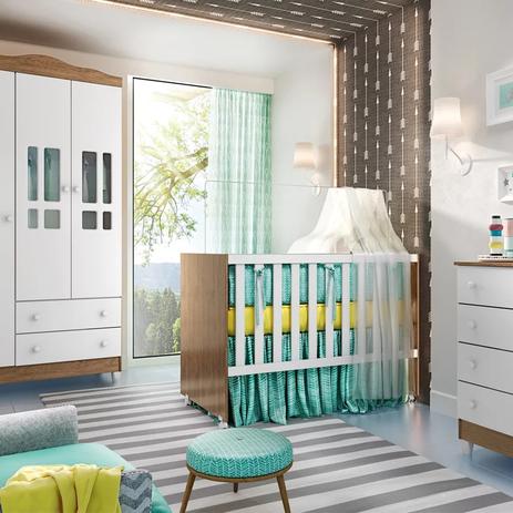 Quarto Infantil Ariel 3 Pts com Cômoda Gav Berço Mini Cama Gabi Branco Fosco/Amad - Carolina Móveis - Carolina moveis Menor preço em Quarto Infantil Ariel 3 Pts com Cômoda Gav Berço Mini Cama Gabi Branco Fosco/Amad - Carolina Móveis - Carolina moveis