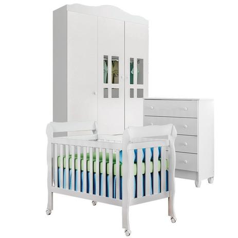 Quarto Infantil Ariel 3 Pts com Cômoda Gav Berço Mini Cama Lila Branco Brilho - Carolina Móveis - Carolina moveis Menor preço em Quarto Infantil Ariel 3 Pts com Cômoda Gav Berço Mini Cama Lila Branco Brilho - Carolina Móveis - Carolina moveis