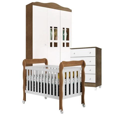 Quarto Infantil Ariel 3 Pts com Cômoda Gav Berço Mini Cama Lila Branco Fosco/Amad - Carolina Móveis - Carolina moveis Menor preço em Quarto Infantil Ariel 3 Pts com Cômoda Gav Berço Mini Cama Lila Branco Fosco/Amad - Carolina Móveis - Carolina moveis