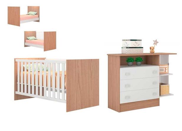Quarto Infantil Berço Mini Cama Americano Branco/Carvalho - Qmovi é boa?