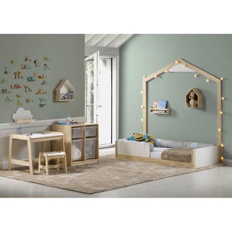 Quarto Infantil Cama Cerquinha Montessoriano Organizador Mesa Casatema Menor preço em Quarto Infantil Cama Cerquinha Montessoriano Organizador Mesa Casatema