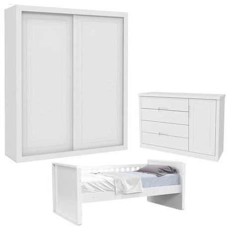 Quarto Infantil com Cama Tutto New 2 Portas Branco Acetinado - Matic - Matic moveis Menor preço em Quarto Infantil com Cama Tutto New 2 Portas Branco Acetinado - Matic - Matic moveis