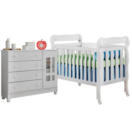 Quarto Infantil com Cômoda Ariel e Berço Mini Cama Lila Branco Brilho - Carolina Móveis - Carolina moveis Menor preço em Quarto Infantil com Cômoda Ariel e Berço Mini Cama Lila Branco Brilho - Carolina Móveis - Carolina moveis