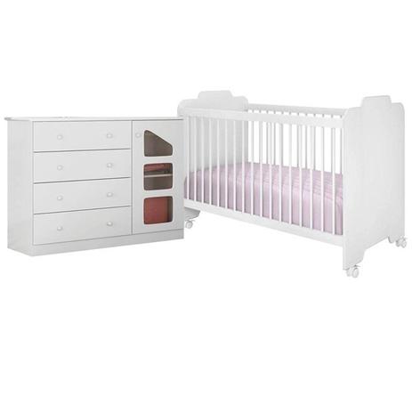 Quarto Infantil com Cômoda Eloisa e Berço Ternura Branco - Phoenix Baby/Peternella Móveis Menor preço em Quarto Infantil com Cômoda Eloisa e Berço Ternura Branco - Phoenix Baby/Peternella Móveis