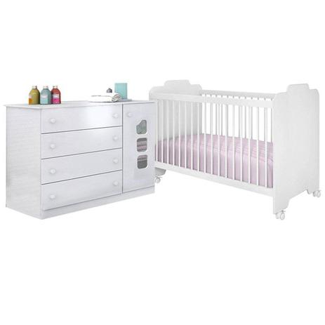 Quarto Infantil com Cômoda Livia e Berço Ternura Branco - Phoenix Baby/Peternella Móveis Menor preço em Quarto Infantil com Cômoda Livia e Berço Ternura Branco - Phoenix Baby/Peternella Móveis
