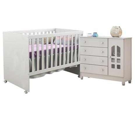 Quarto Infantil com Cômoda Selena e Berço Mini Cama Gabi Branco Brilho - Carolina Móveis - Carolina moveis é ruim? Quarto Infantil com Cômoda Selena e Berço Mini Cama Gabi Branco Brilho - Carolina Móveis - Carolina moveis é boa?