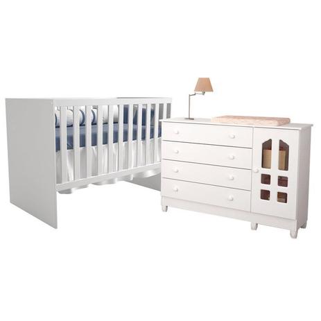 Quarto Infantil com Cômoda Selena Gran e Berço Multifuncional Flora Branco Brilho - Carolina Móveis - Carolina moveis Menor preço em Quarto Infantil com Cômoda Selena Gran e Berço Multifuncional Flora Branco Brilho - Carolina Móveis - Carolina moveis