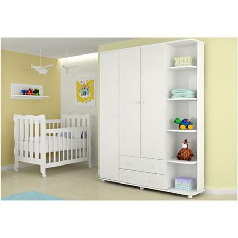 Quarto Infantil com Guarda Roupa 03 Portas Lorena e Berço Mini Cama Lila Branco - Phoenix Baby - Fenix Menor preço em Quarto Infantil com Guarda Roupa 03 Portas Lorena e Berço Mini Cama Lila Branco - Phoenix Baby - Fenix