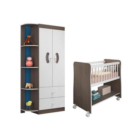 Menor preço em Quarto Infantil com Guarda Roupa Ternura e Berço Rubi Branco Malbec - Peternella