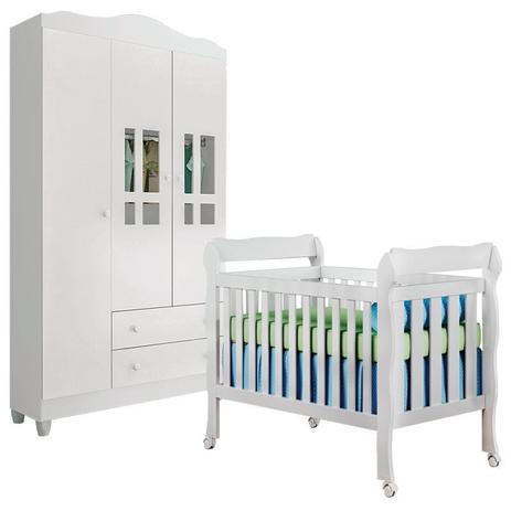 Quarto Infantil com Roupeiro Ariel 3 e Berço Mini Cama Lila Branco Brilho - Carolina Móveis - Carolina moveis Menor preço em Quarto Infantil com Roupeiro Ariel 3 e Berço Mini Cama Lila Branco Brilho - Carolina Móveis - Carolina moveis