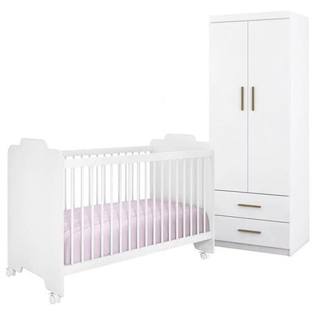 Quarto Infantil com Roupeiro Chiara e Berço Ternura Branco - Phoenix Baby/Peternella Móveis Menor preço em Quarto Infantil com Roupeiro Chiara e Berço Ternura Branco - Phoenix Baby/Peternella Móveis