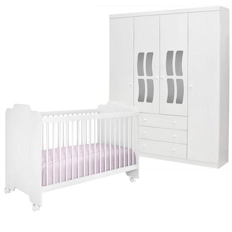 Quarto Infantil com Roupeiro Leticia e Berço Ternura Branco - Phoenix Baby/Peternella Móveis Menor preço em Quarto Infantil com Roupeiro Leticia e Berço Ternura Branco - Phoenix Baby/Peternella Móveis