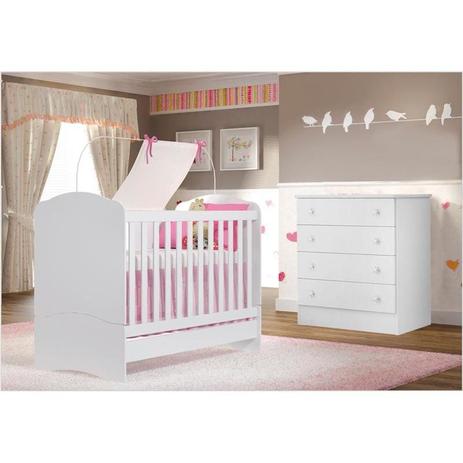 Quarto Infantil Cômoda 04 Gavetas Doce Sonho com Berço Bala de Menta Certificado pelo Inmetro Branco - Henn é ruim? Quarto Infantil Cômoda 04 Gavetas Doce Sonho com Berço Bala de Menta Certificado pelo Inmetro Branco - Henn é boa?