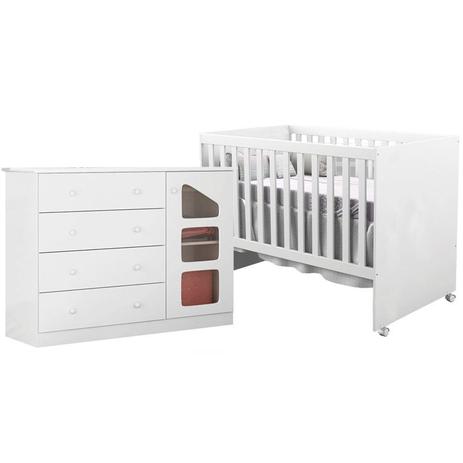 Quarto Infantil Cômoda Eloisa e Berço Gabi Branco Brilho - Phoenix Baby/Carolina Móveis Menor preço em Quarto Infantil Cômoda Eloisa e Berço Gabi Branco Brilho - Phoenix Baby/Carolina Móveis