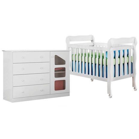Quarto Infantil Cômoda Eloisa e Berço Lila Branco Brilho - Phoenix Baby/Carolina Móveis Menor preço em Quarto Infantil Cômoda Eloisa e Berço Lila Branco Brilho - Phoenix Baby/Carolina Móveis