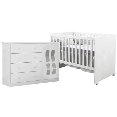 Quarto Infantil Cômoda Leticia e Berço Gabi Branco Brilho - Phoenix Baby/Carolina Móveis Menor preço em Quarto Infantil Cômoda Leticia e Berço Gabi Branco Brilho - Phoenix Baby/Carolina Móveis