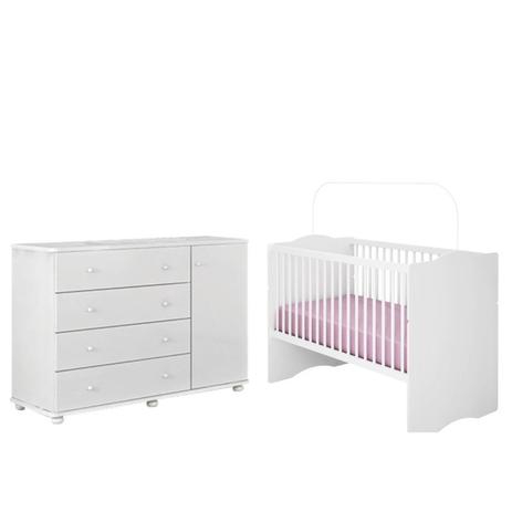 Quarto Infantil Cômoda Lorena e Berço Mini Cama Alegria Branco - Phoenix Menor preço em Quarto Infantil Cômoda Lorena e Berço Mini Cama Alegria Branco - Phoenix