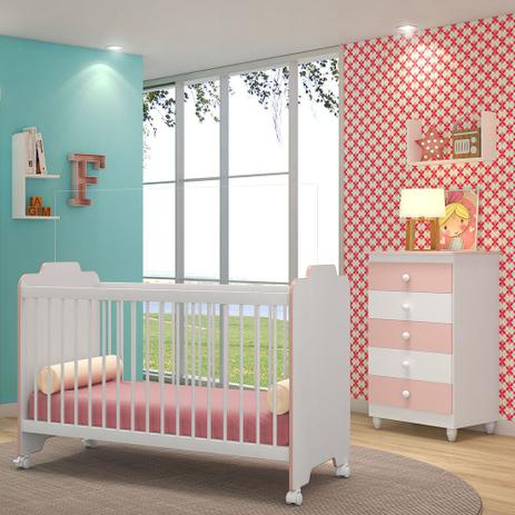 Quarto Infantil Cômoda Vitória + Berço Ternura Peternella Menor preço em Quarto Infantil Cômoda Vitória + Berço Ternura Peternella