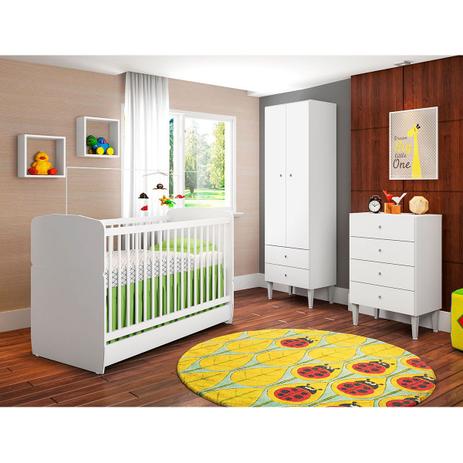 Quarto Infantil Completo Berço com Cama Cômoda 4 Gavetas Guarda Roupa 2 Portas 2 Nicho Docinho Branco - Art In Móveis Menor preço em Quarto Infantil Completo Berço com Cama Cômoda 4 Gavetas Guarda Roupa 2 Portas 2 Nicho Docinho Branco - Art In Móveis