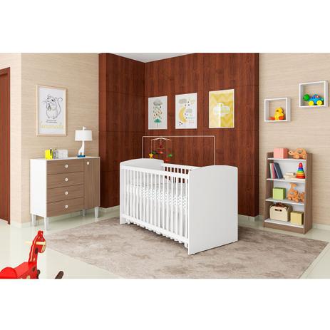 Quarto Infantil Completo Berço Multifuncional 4 X 1 Cômoda 4 Gavetas 1 Porta Estante 4 Prateleiras Nicho Pequeno Ternura Branco - Art In Móveis Menor preço em Quarto Infantil Completo Berço Multifuncional 4 X 1 Cômoda 4 Gavetas 1 Porta Estante 4 Prateleiras Nicho Pequeno Ternura Branco - Art In Móveis