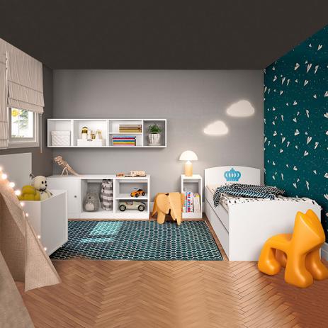 Quarto Infantil Completo Branco Conjunto 10 - Quiditá móveis Menor preço em Quarto Infantil Completo Branco Conjunto 10 - Quiditá móveis
