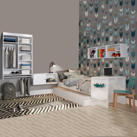 Quarto Infantil Completo Branco Conjunto 5 - Quiditá móveis Menor preço em Quarto Infantil Completo Branco Conjunto 5 - Quiditá móveis