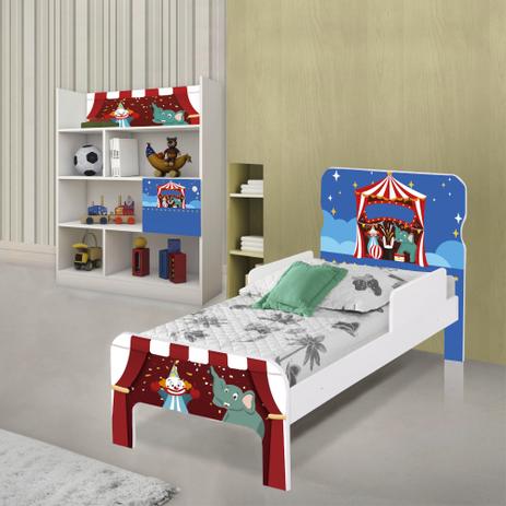 Quarto Infantil Completo com Estante e Cama Circo com Colchão - Casah Menor preço em Quarto Infantil Completo com Estante e Cama Circo com Colchão - Casah