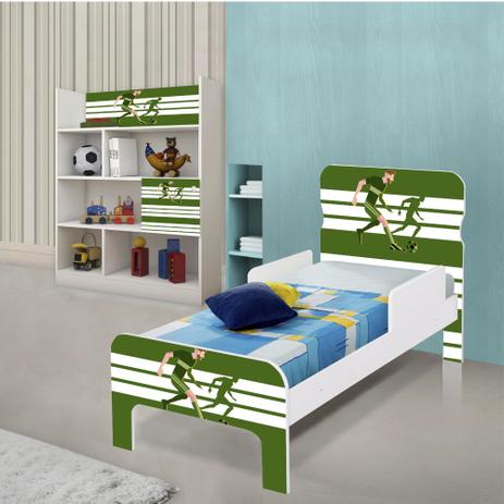 Quarto Infantil Completo com Estante e Cama Futebol Jogador - Casah Menor preço em Quarto Infantil Completo com Estante e Cama Futebol Jogador - Casah