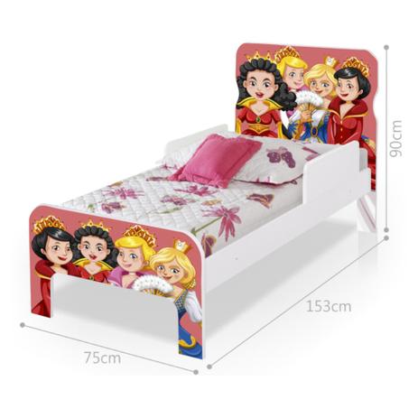 Quarto Infantil Completo com Estante e Cama Princesas Medievais - Casah Menor preço em Quarto Infantil Completo com Estante e Cama Princesas Medievais - Casah