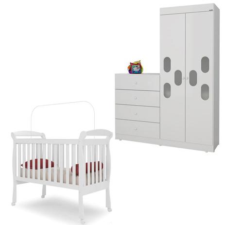 Quarto Infantil Completo Meu Bebê com Berço Encanto Branco - Moveis Canaã - Móveis canaã Menor preço em Quarto Infantil Completo Meu Bebê com Berço Encanto Branco - Moveis Canaã - Móveis canaã