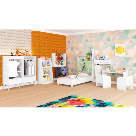 Quarto Infantil Completo Mini Cama Cômoda/Guarda Roupa 1 Mesa 2 Cadeiras Estantes Multiuso 3 Prateleiras Nicho Branco - Art In Móveis Menor preço em Quarto Infantil Completo Mini Cama Cômoda/Guarda Roupa 1 Mesa 2 Cadeiras Estantes Multiuso 3 Prateleiras Nicho Branco - Art In Móveis