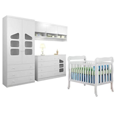 Quarto Infantil Eloisa 4 Peças com Berço Lila Branco Brilho - Phoenix Baby/Carolina Móveis Menor preço em Quarto Infantil Eloisa 4 Peças com Berço Lila Branco Brilho - Phoenix Baby/Carolina Móveis