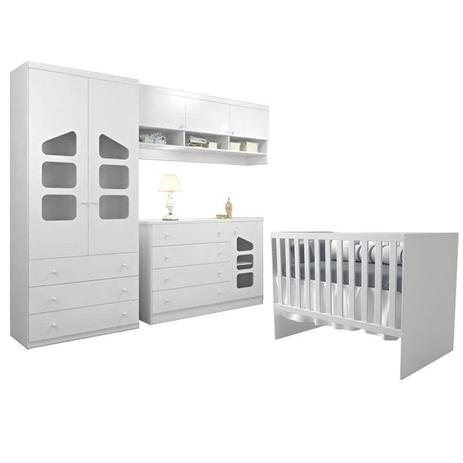 Quarto Infantil Eloisa 4 Peças com Berço Multifuncional Flora Branco - Phoenix Baby/Carolina Móveis Menor preço em Quarto Infantil Eloisa 4 Peças com Berço Multifuncional Flora Branco - Phoenix Baby/Carolina Móveis