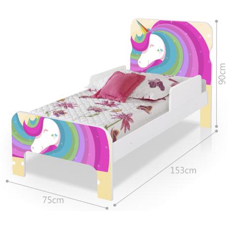 Quarto Infantil Estante Cama Unicórnio Arco Íris com Colchão - Casah Menor preço em Quarto Infantil Estante Cama Unicórnio Arco Íris com Colchão - Casah