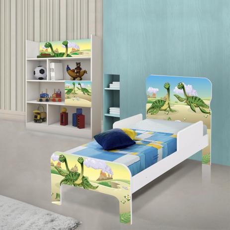 Quarto Infantil Estante e Cama Casal Dinossauros - Casah Menor preço em Quarto Infantil Estante e Cama Casal Dinossauros - Casah