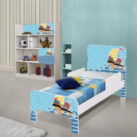 Quarto Infantil Estante e Cama Ursinho Pirata com Colchão - Casah Menor preço em Quarto Infantil Estante e Cama Ursinho Pirata com Colchão - Casah