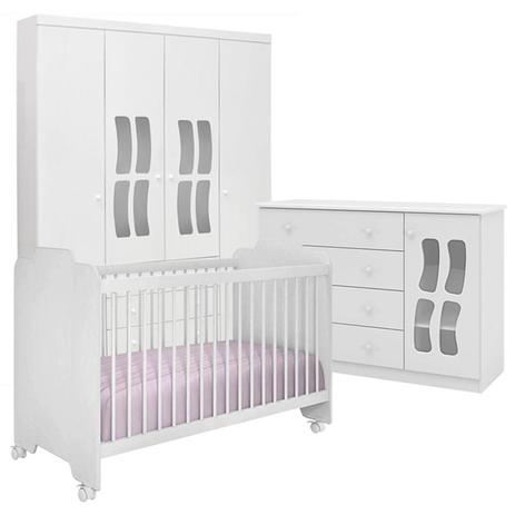 Quarto Infantil Leticia com Berço Ternura Branco - Phoenix Baby/Peternella Móveis Menor preço em Quarto Infantil Leticia com Berço Ternura Branco - Phoenix Baby/Peternella Móveis