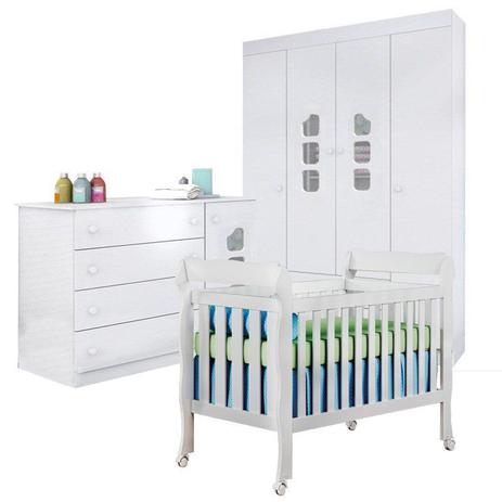 Quarto Infantil Livia com Berço Lila Branco Brilho - Phoenix Baby/Carolina Móveis Menor preço em Quarto Infantil Livia com Berço Lila Branco Brilho - Phoenix Baby/Carolina Móveis